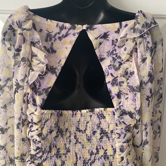 Free People Mabel Printed Lilac Combo Top Size Small - Picture 8 of 11